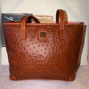 Dooney 🤎 Bourke Ostrich-Embossed Brown Tote